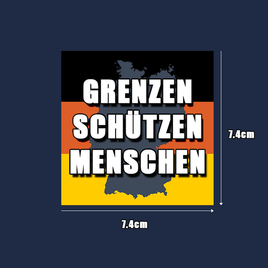 "Grenzen schützen Menschen" Sticker - Fehldruck