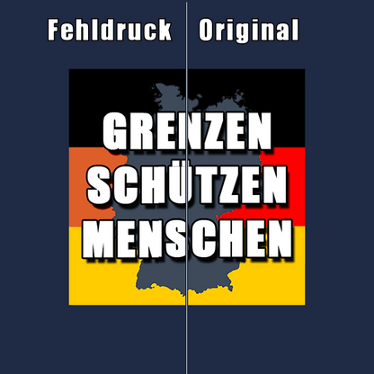 "Grenzen schützen Menschen" Sticker - Fehldruck